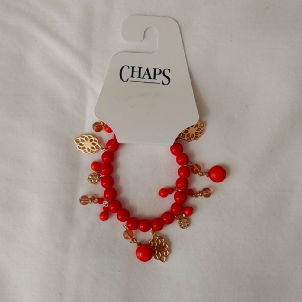 NWT Chaps Bracelet with Charms - Red